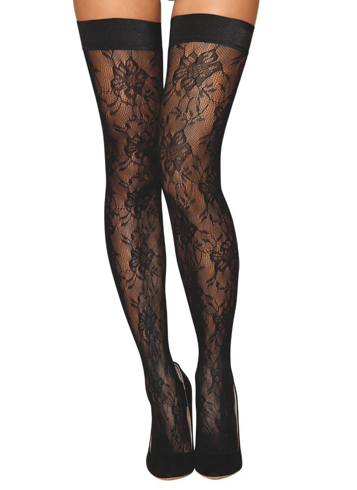 Bas autofixant fantaisie noir - DG0543BLK